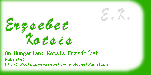 erzsebet kotsis business card